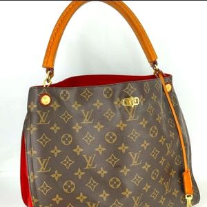 Lv Gaia Monogram Canvas Hobo-red interior